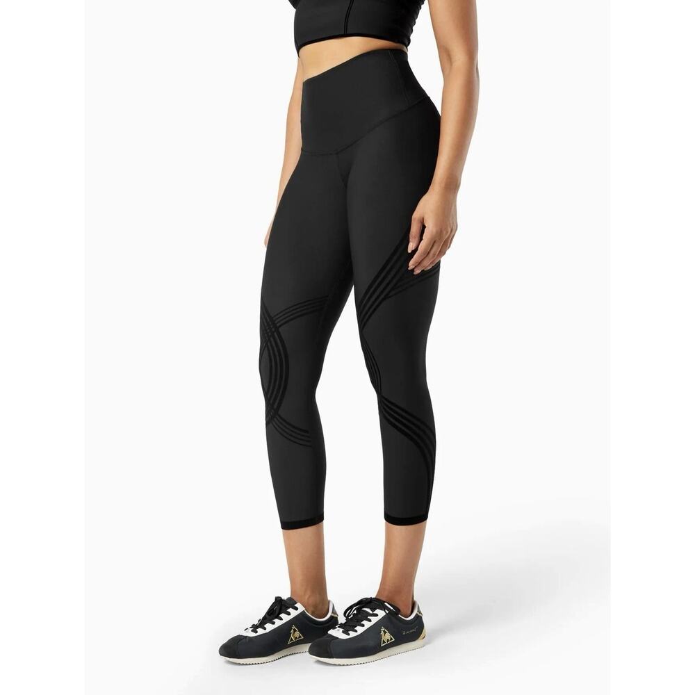 FANKA Body Sculpt 7/8 Leggings M Black High Rise Reversible Compression Yoga - Picture 10 of 14